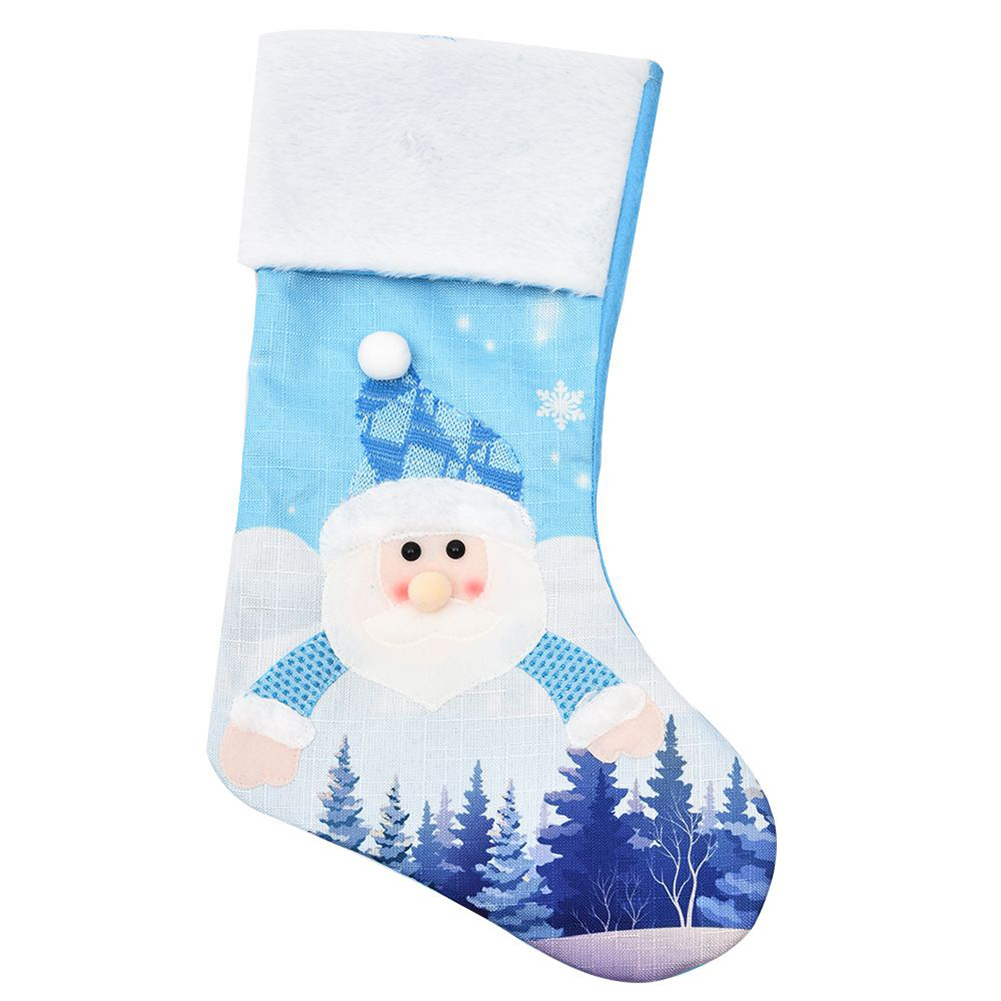 Large Blue Knitted Christmas S - Christmas Stocking Hanging recension och pris