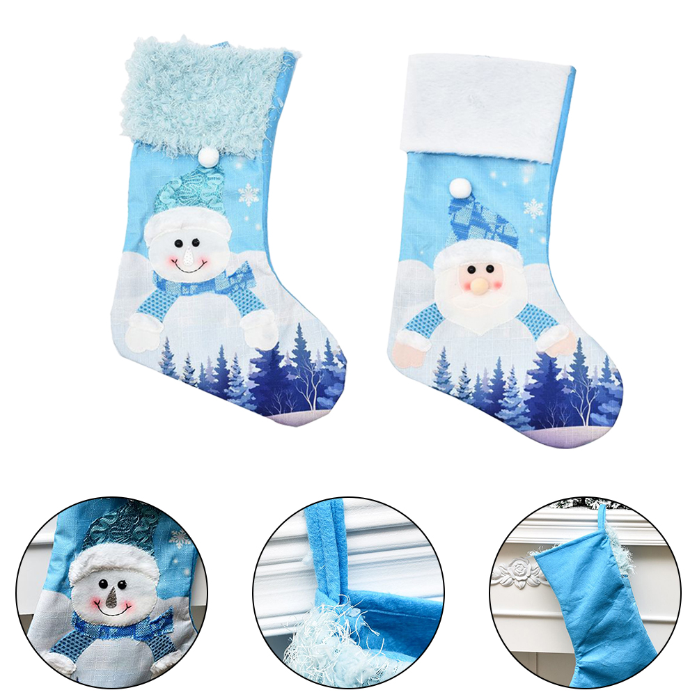 Large Blue Knitted Christmas S - Christmas Stocking Hanging recension och pris