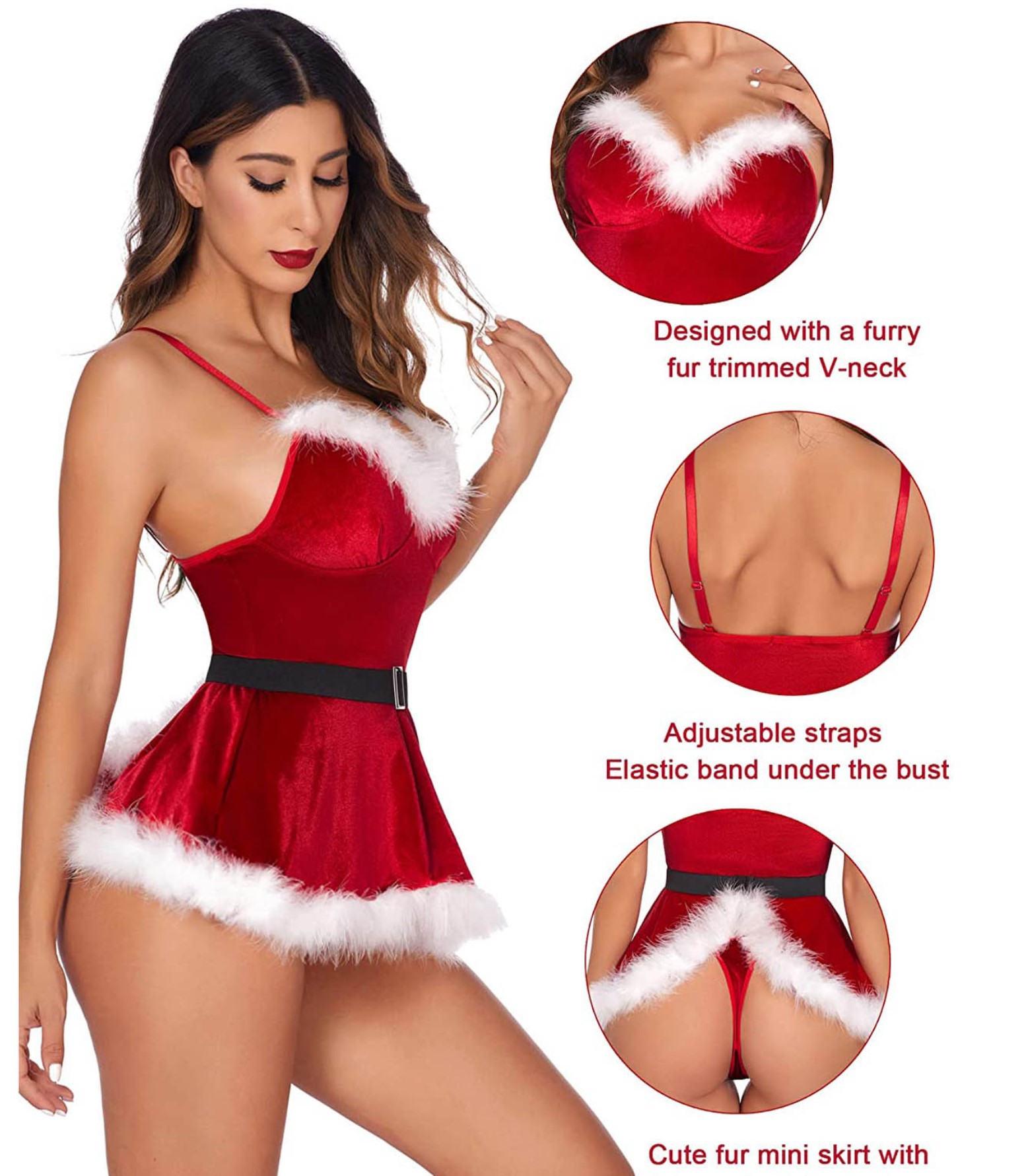Women's Sexy Nightgown Santa C - Elf Costume Christmas recension och pris