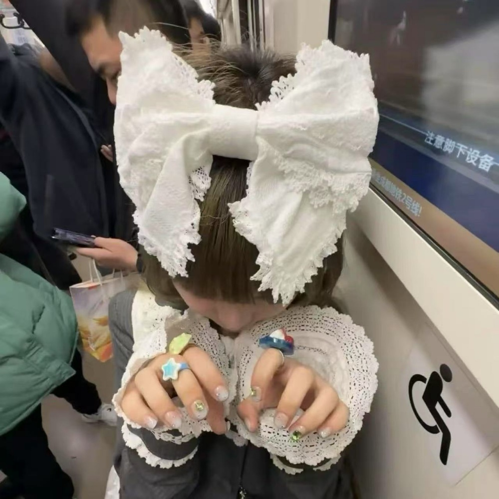 Y2K Lolita Lovely Lace Headban - Ribbon Bow Gift recension och pris