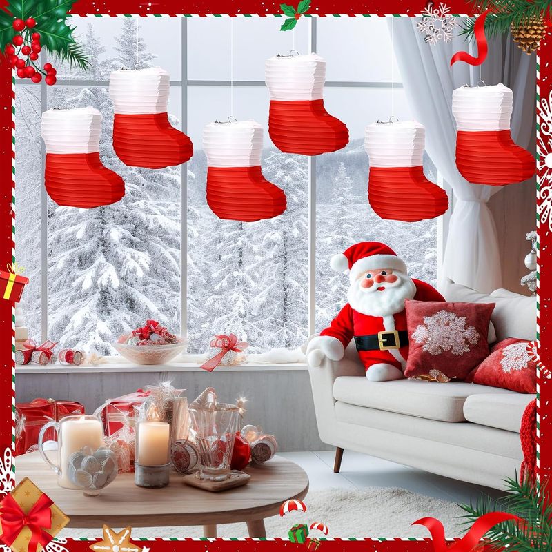1 Pc Christmas Paper Lanterns  - Christmas Stocking Hanging recension och pris