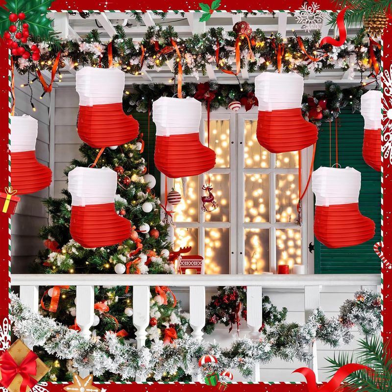 1 Pc Christmas Paper Lanterns  - Christmas Stocking Hanging recension och pris