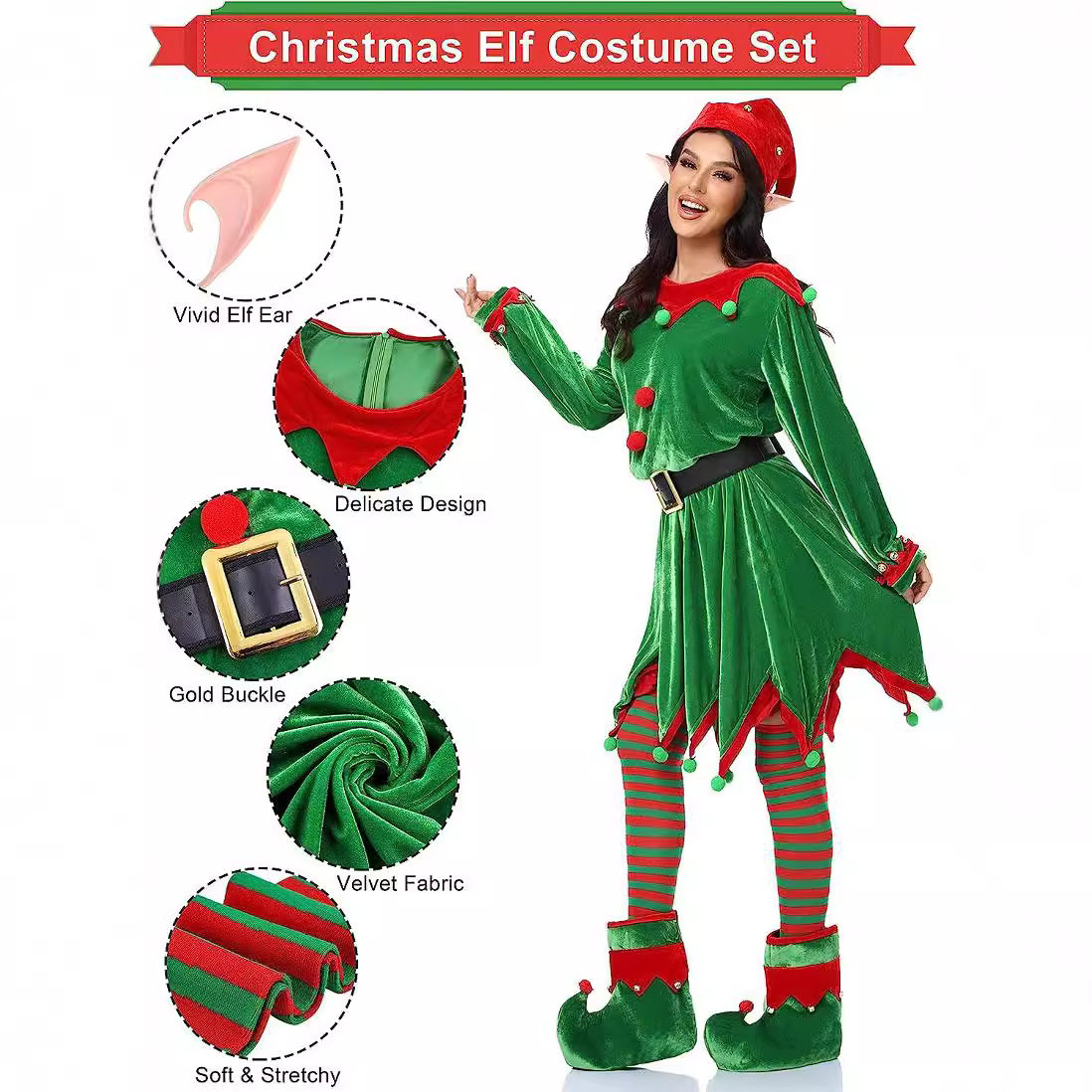 Adult Women Christmas Santa Cl - Elf Costume Christmas recension och pris