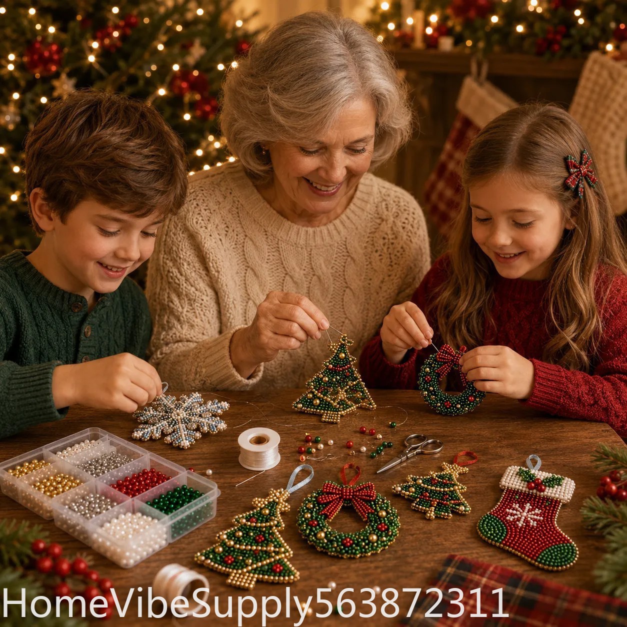 4 Pieces 3D Beaded Christmas T - Christmas Stocking Hanging recension och pris