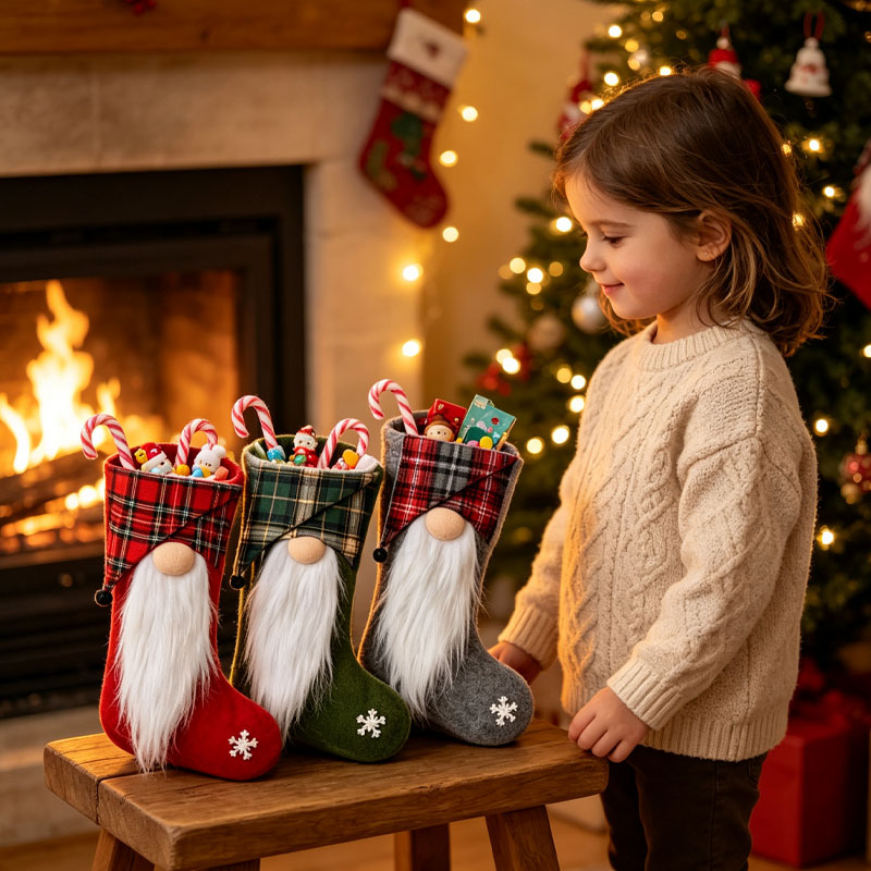 1-4PCS Christmas Treat Bags fo - Christmas Stocking Hanging recension och pris