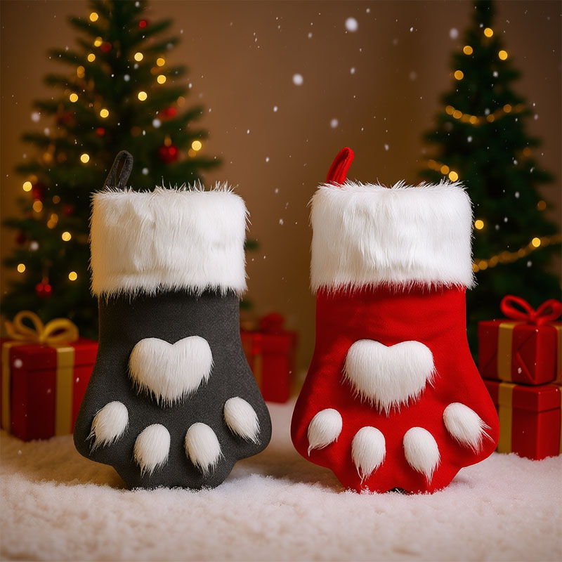 1-10PCS Christmas Pet Paw Stoc - Christmas Stocking Hanging recension och pris